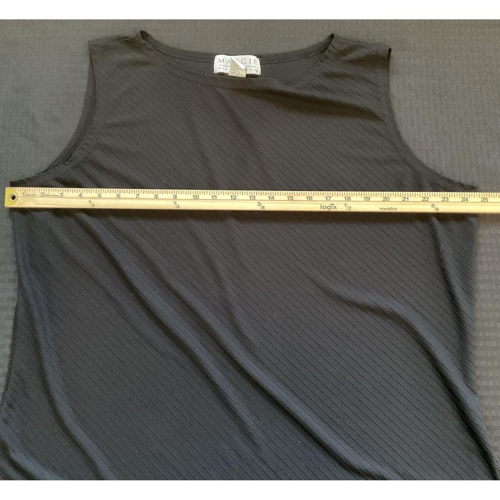 Maggie McNaughton Shirt Womens 3X Black Ribbed Stretch Plus Size Tank - Picture 5 of 6